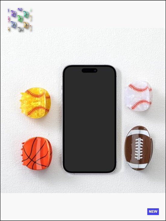 Game Day Football Hair Claw Clips Set of 4 Acrylic Clips for Medium Hair Sports